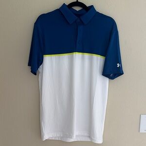 BACK TO SCHOOL Under Armour Men's Polo in Blue, White, and Yellow NWOT